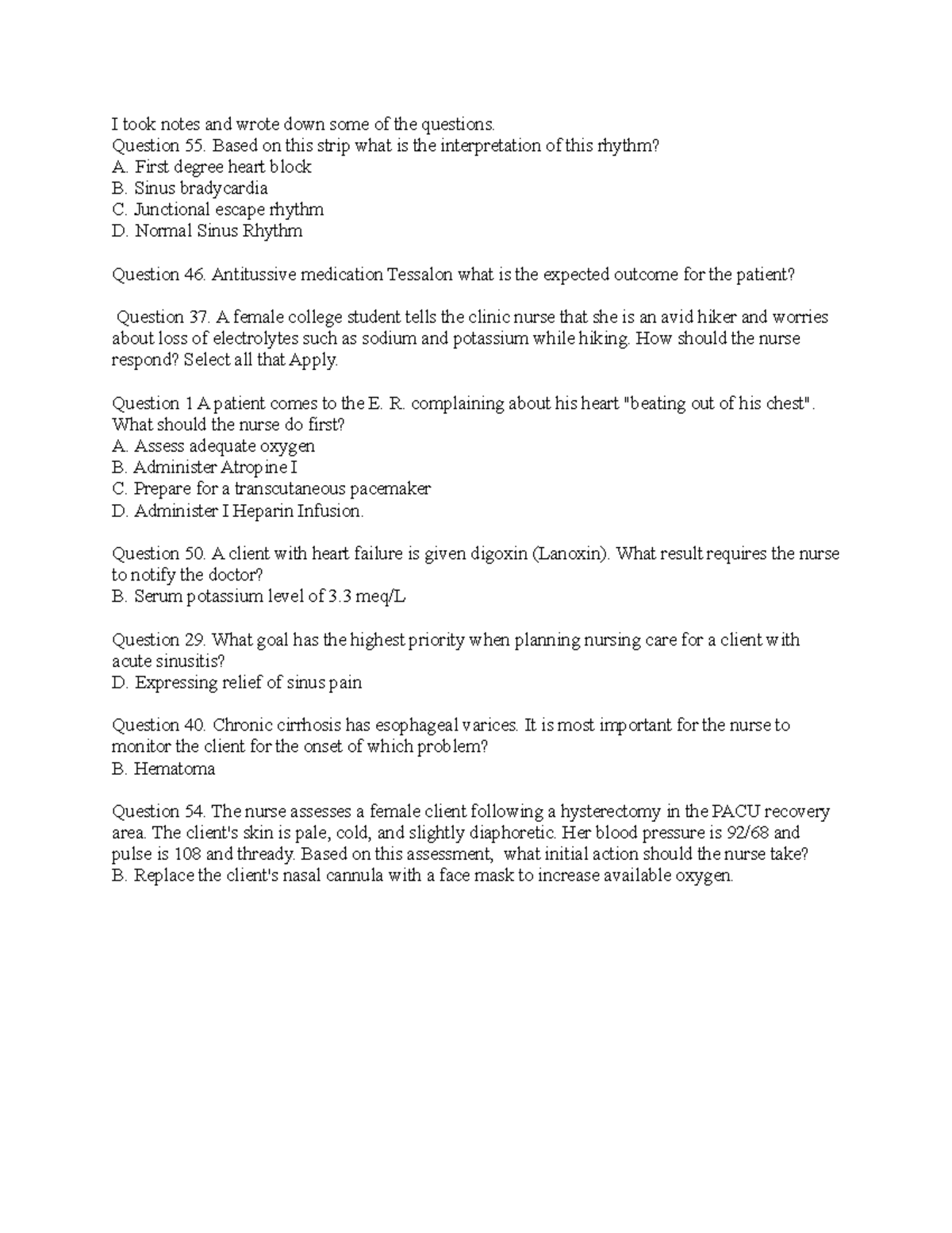 HESI MED SURG Exam Study Guide: Key Questions & Answers - Studocu