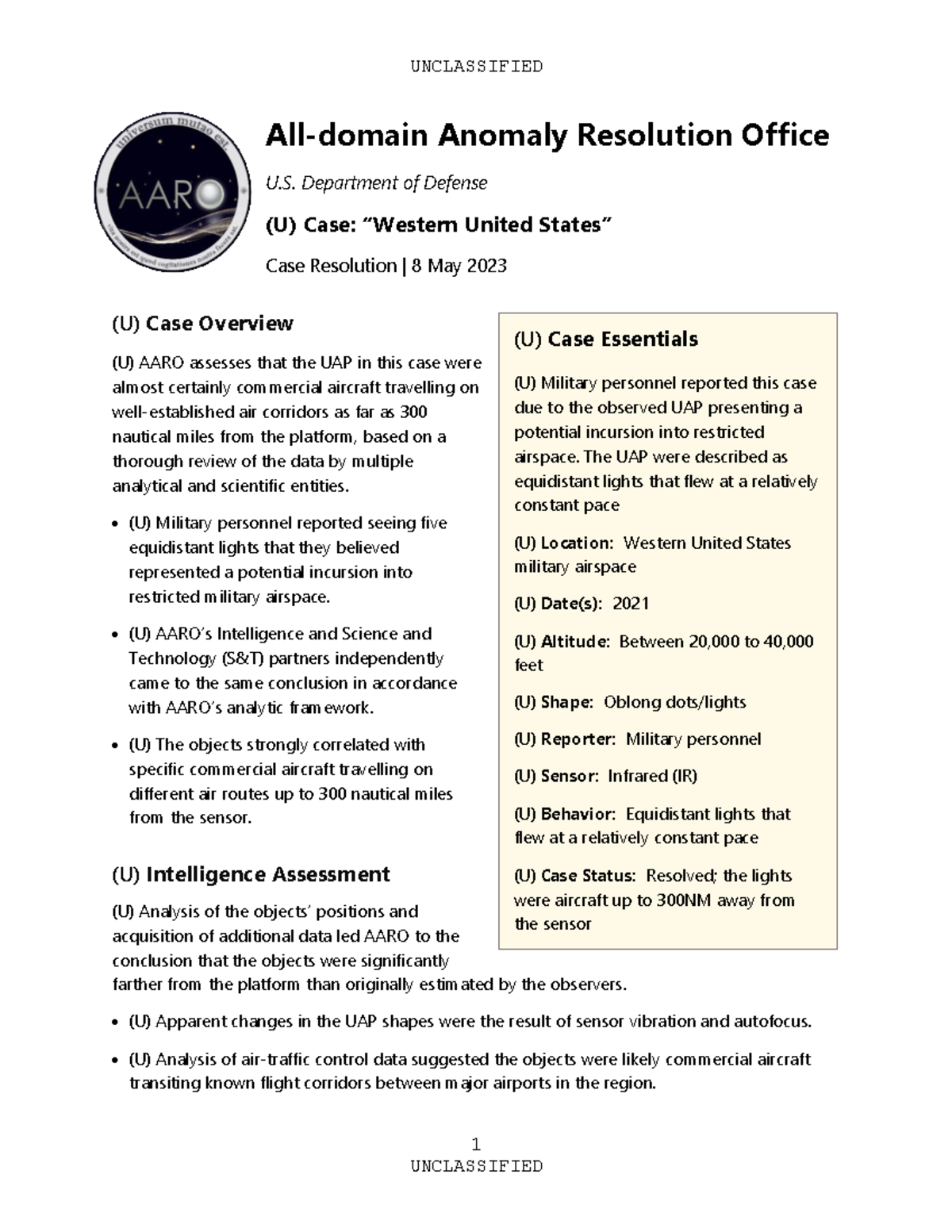 Case Resolution of Western United States Uap 508-02262024 ...