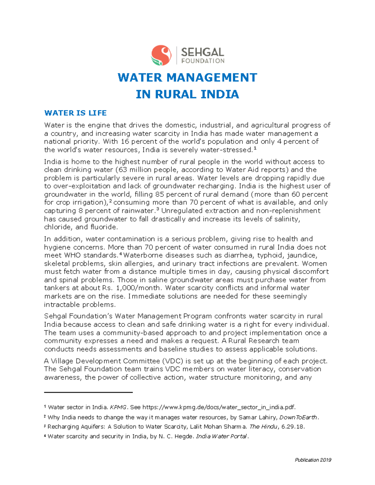 Water Management Strategies for Rural India: Challenges and Solutions ...
