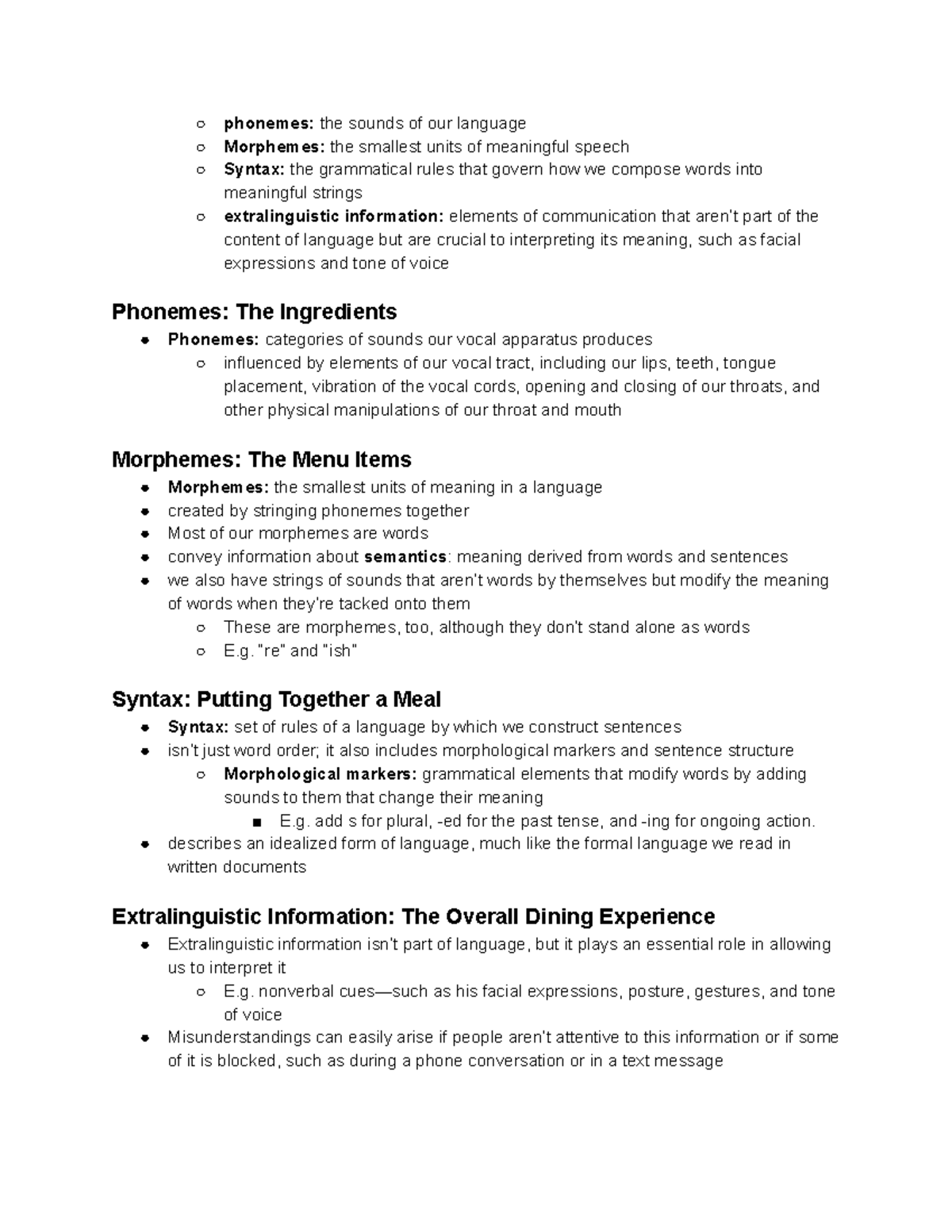 PSYC101 Chapter #8 Thinking, Reasoning, and Language [1-2]2 - phonemes ...