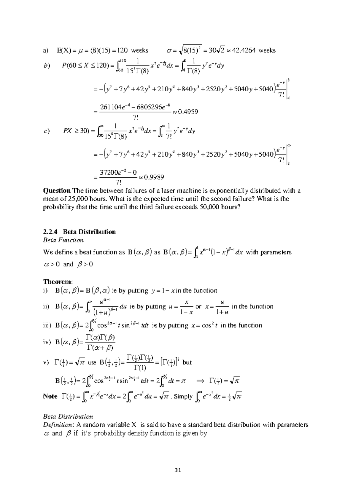 More Distributions: E(X) and Beta Distribution Concepts (STAT 101 ...