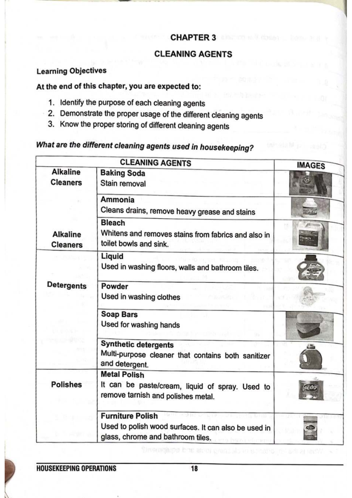 CHAPTER 3: CLEANING AGENTS - Housekeeping Notes - Studocu