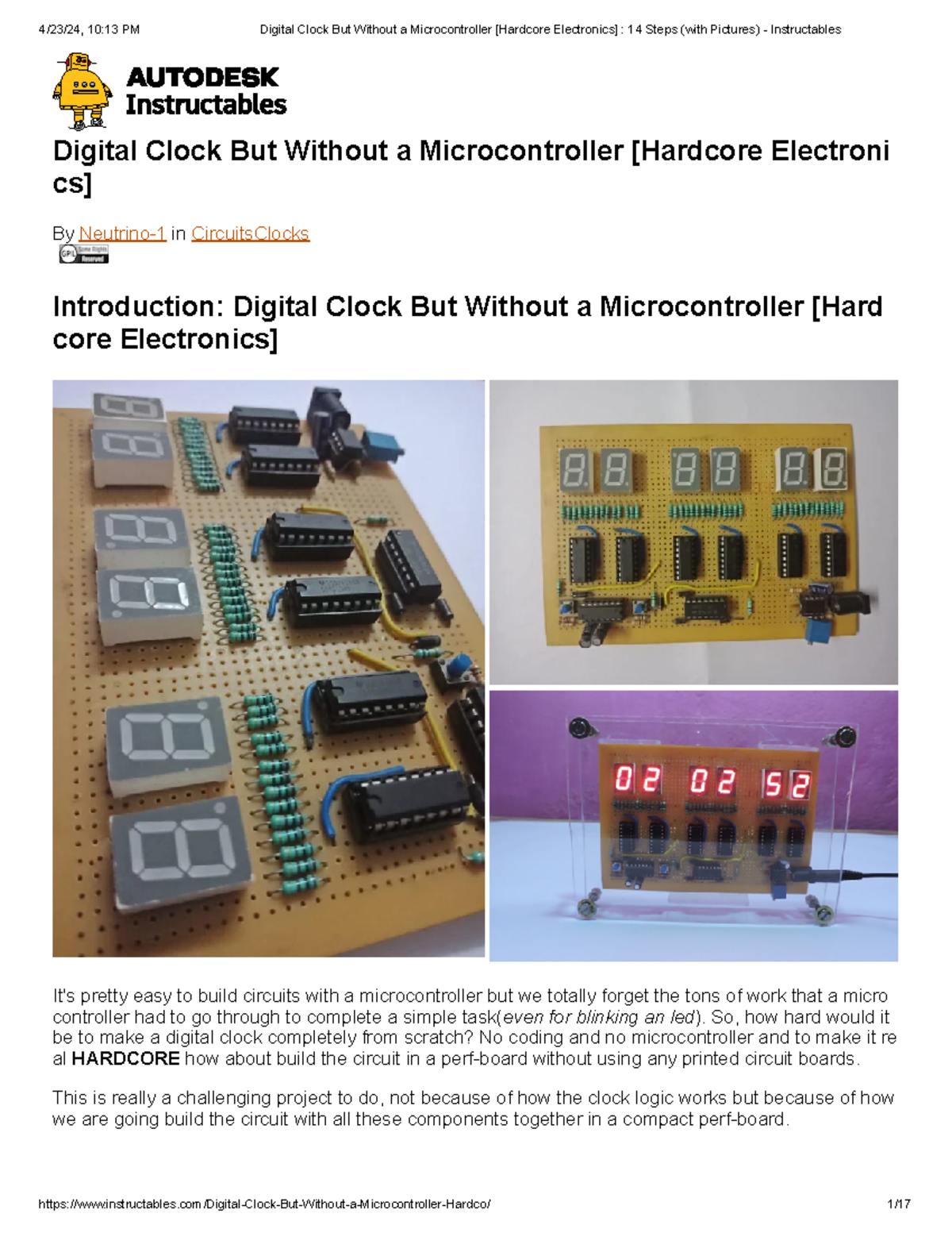 Digital Clock But Without a Microcontroller [Hardcore Electronics] 14 ...