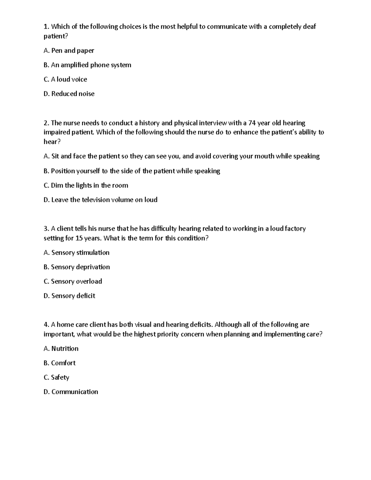 Nursing Practice Questions: Week 7-9 Review for Course NURS 101 - Studocu