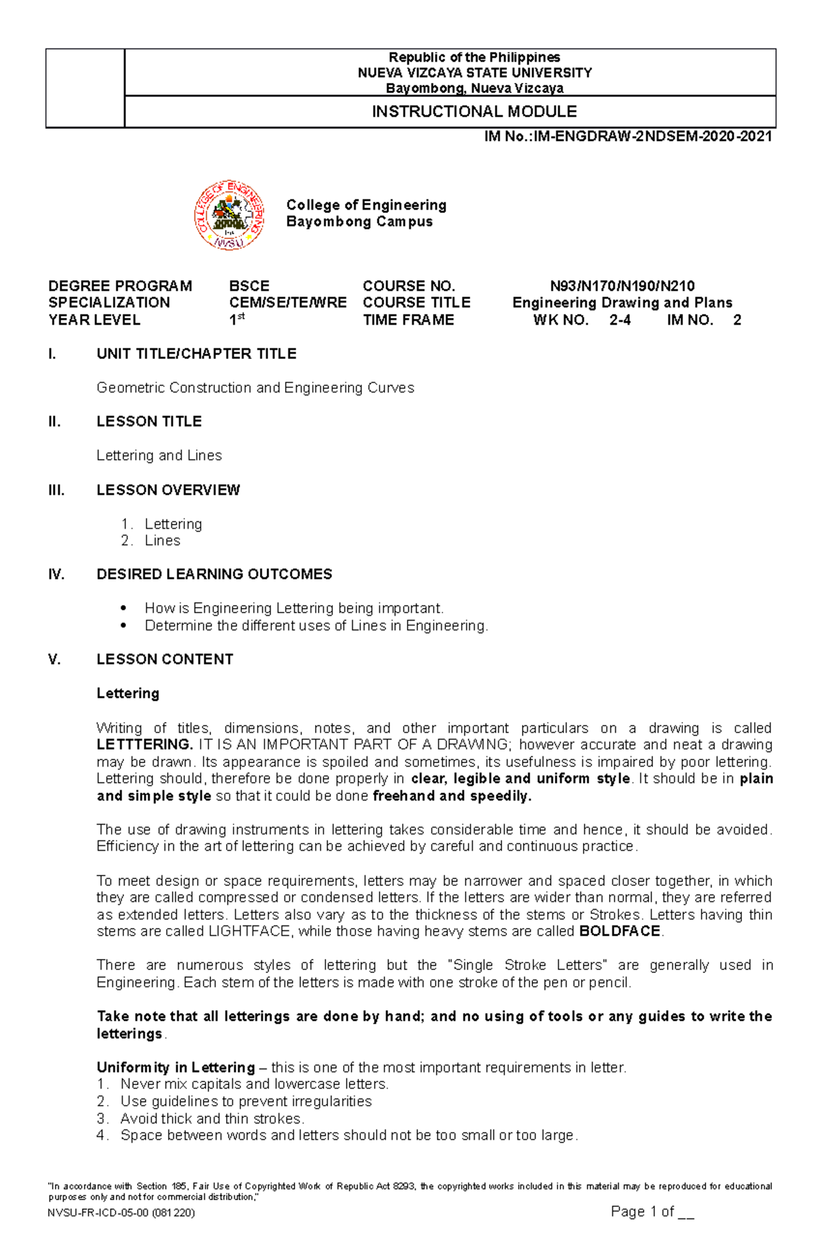 Module 2 - Lettering and Composition - NUEVA VIZCAYA STATE UNIVERSITY ...