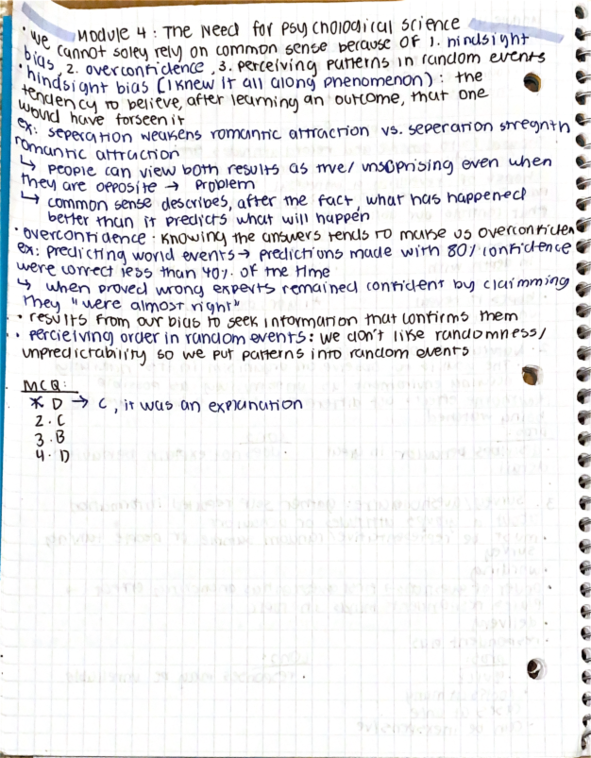 Unit 2 AP Psychology Notes - bias we cannot soley rely on common sense ...