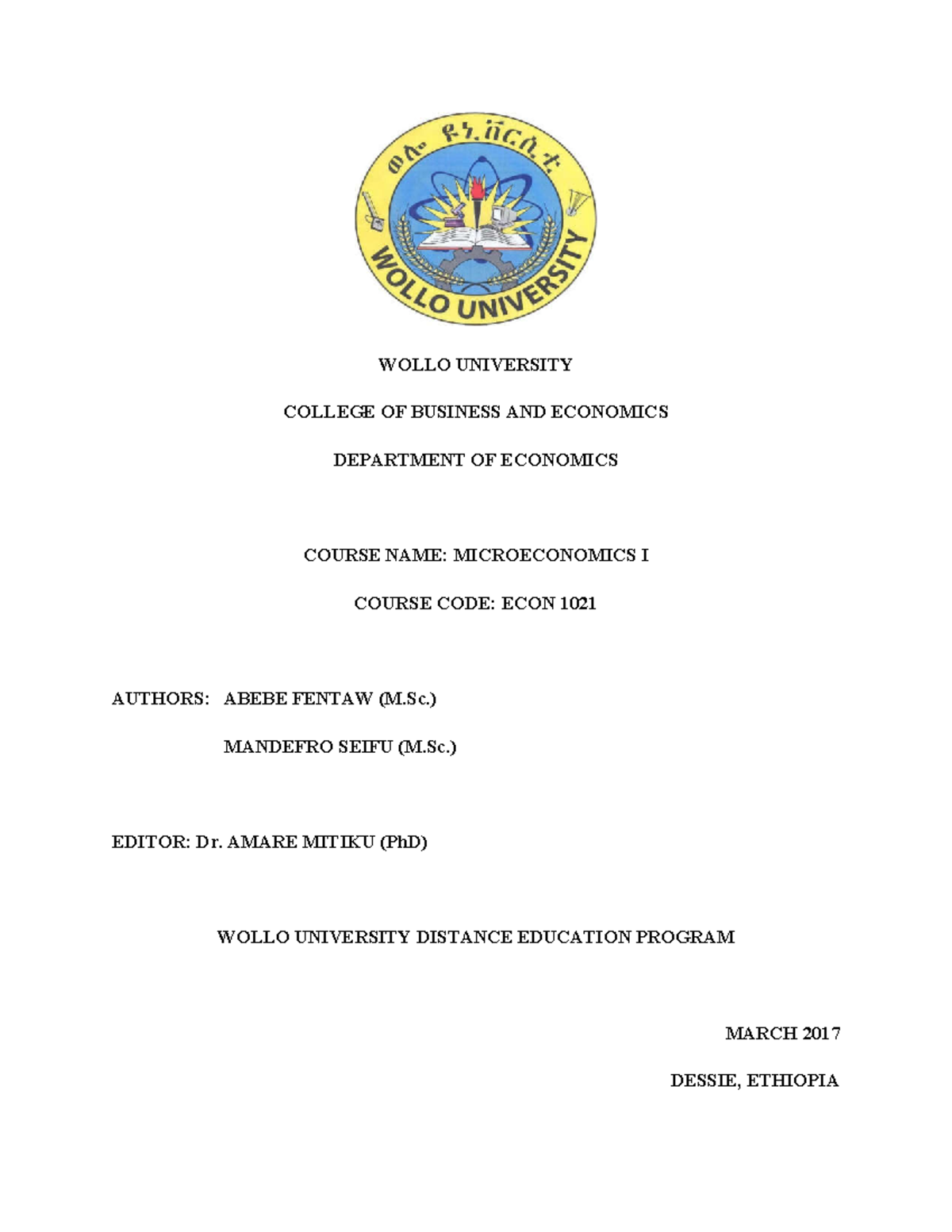 Microeconomics I ECON 1021 Module Final Exam Study Guide - Studocu