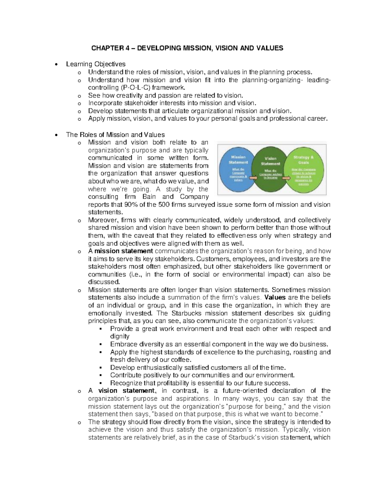 Chapter 4: Developing Mission, Vision, and Values in Organizations ...