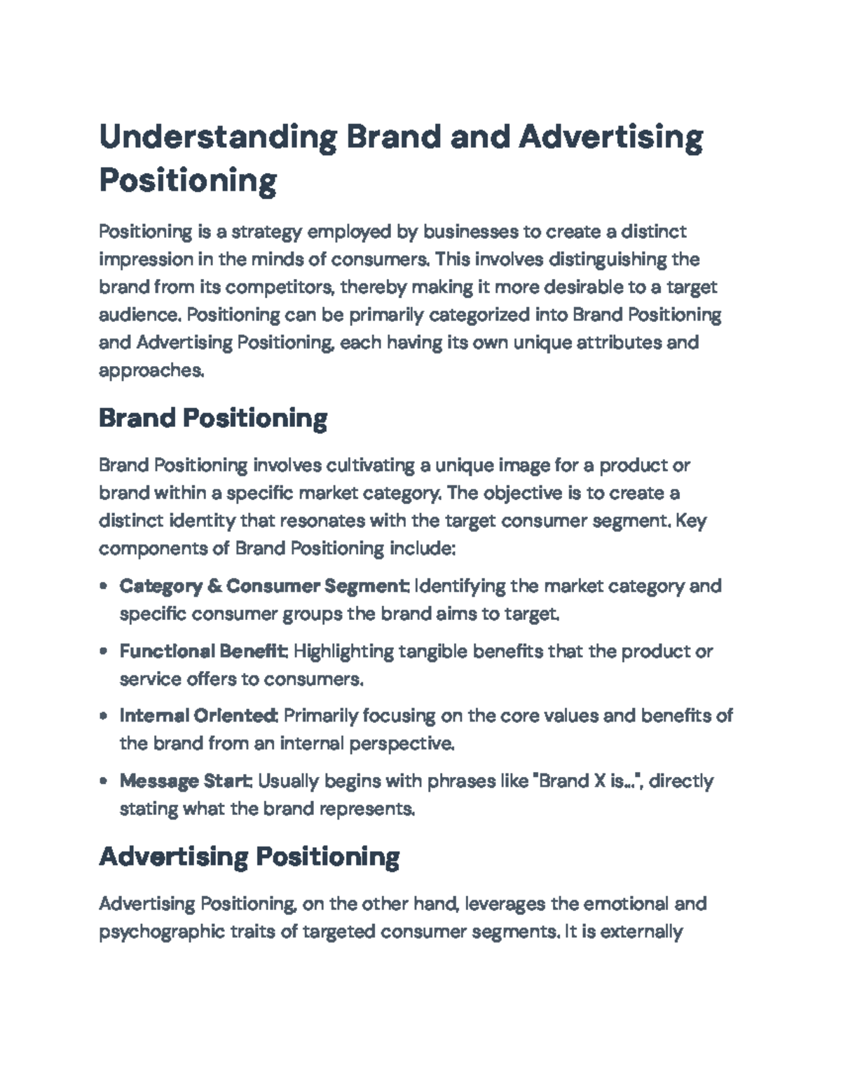 Understanding Brand & Adv Positioning Strategies: Key Differences ...