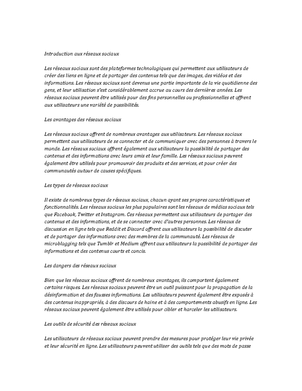 Social Networks note study - Introduction aux réseaux sociaux Les ...