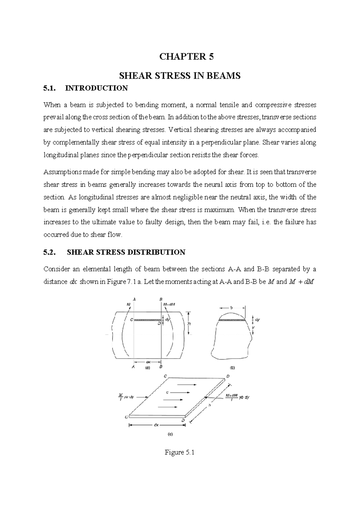 Shear Stress in Beams - Chapter 5 Overview and Analysis - Studocu