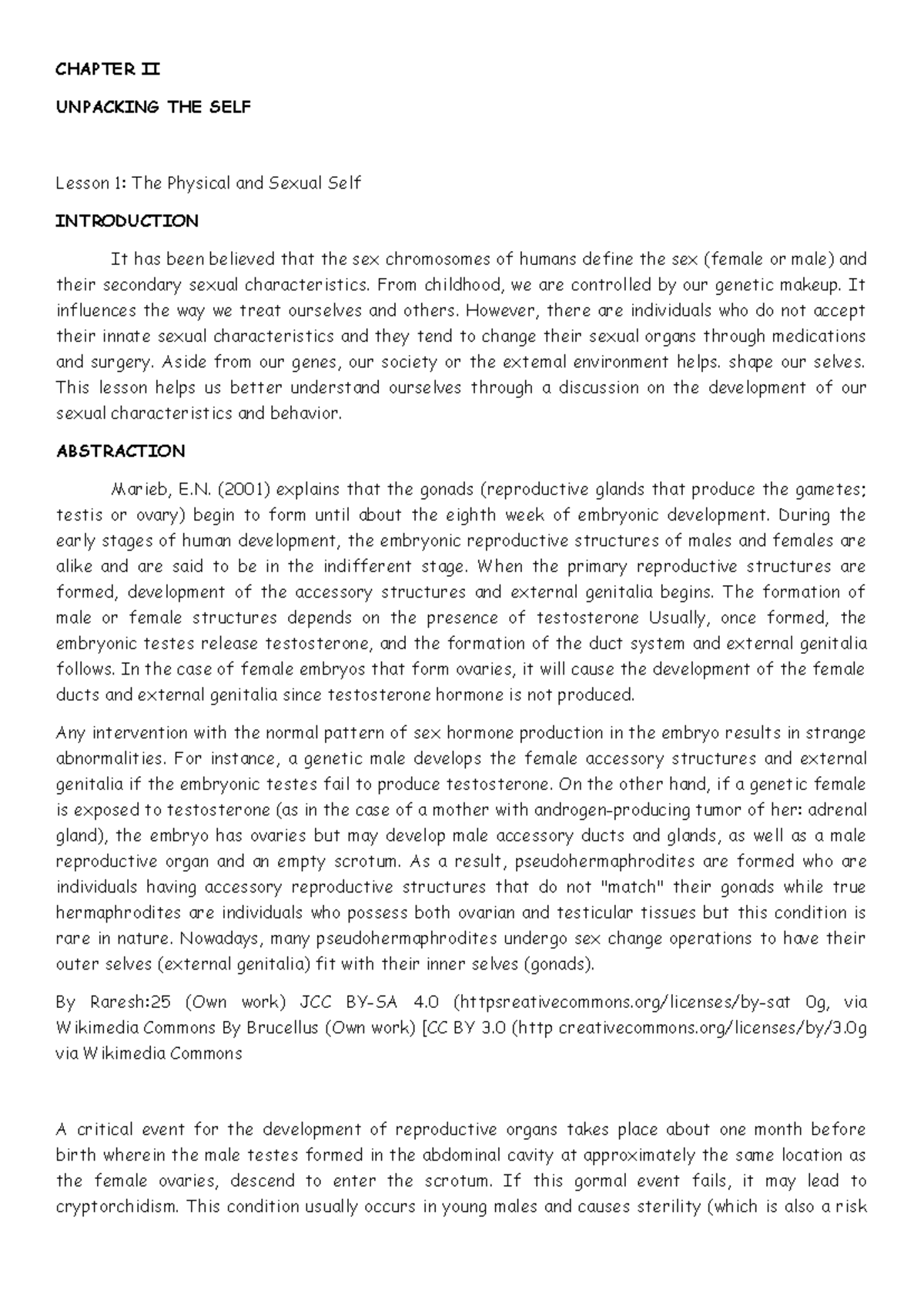 Chapter II UTS Lecture: Understanding the Physical and Sexual Self ...