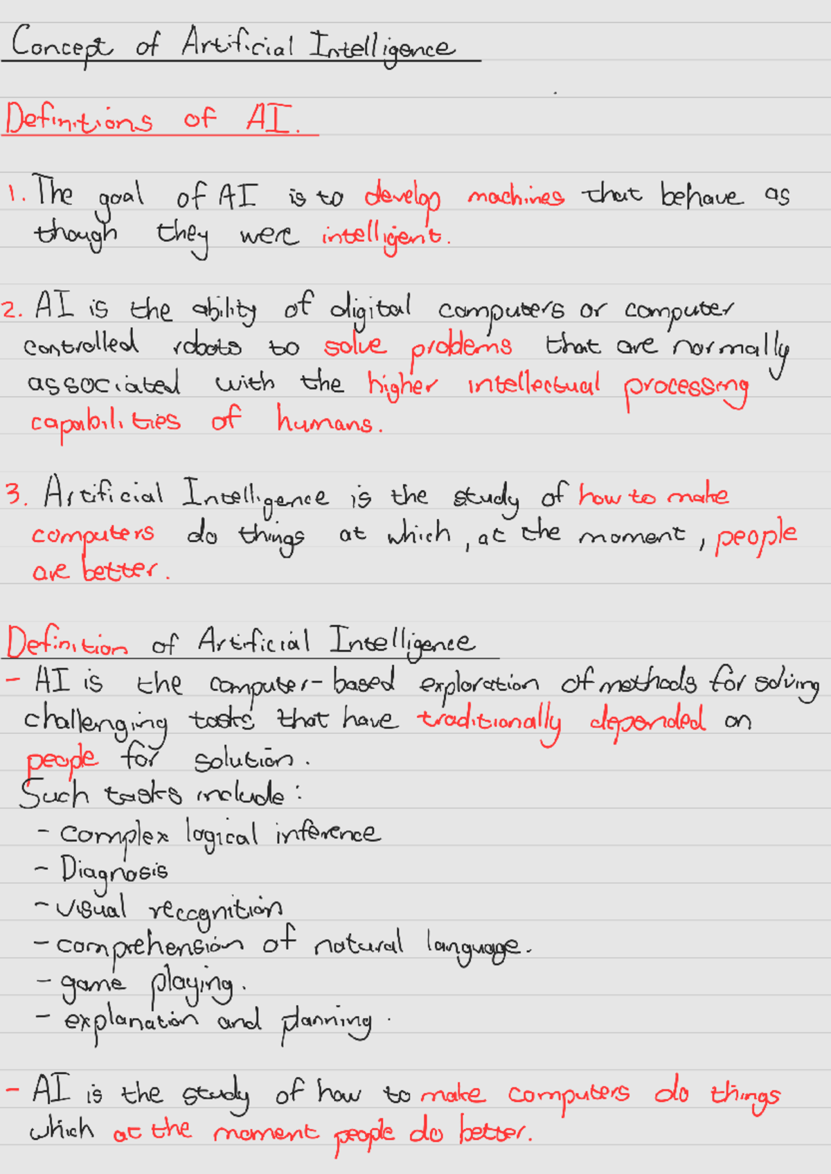 Concept of artificial intelligence - 1. The goal of AI is to develop ...