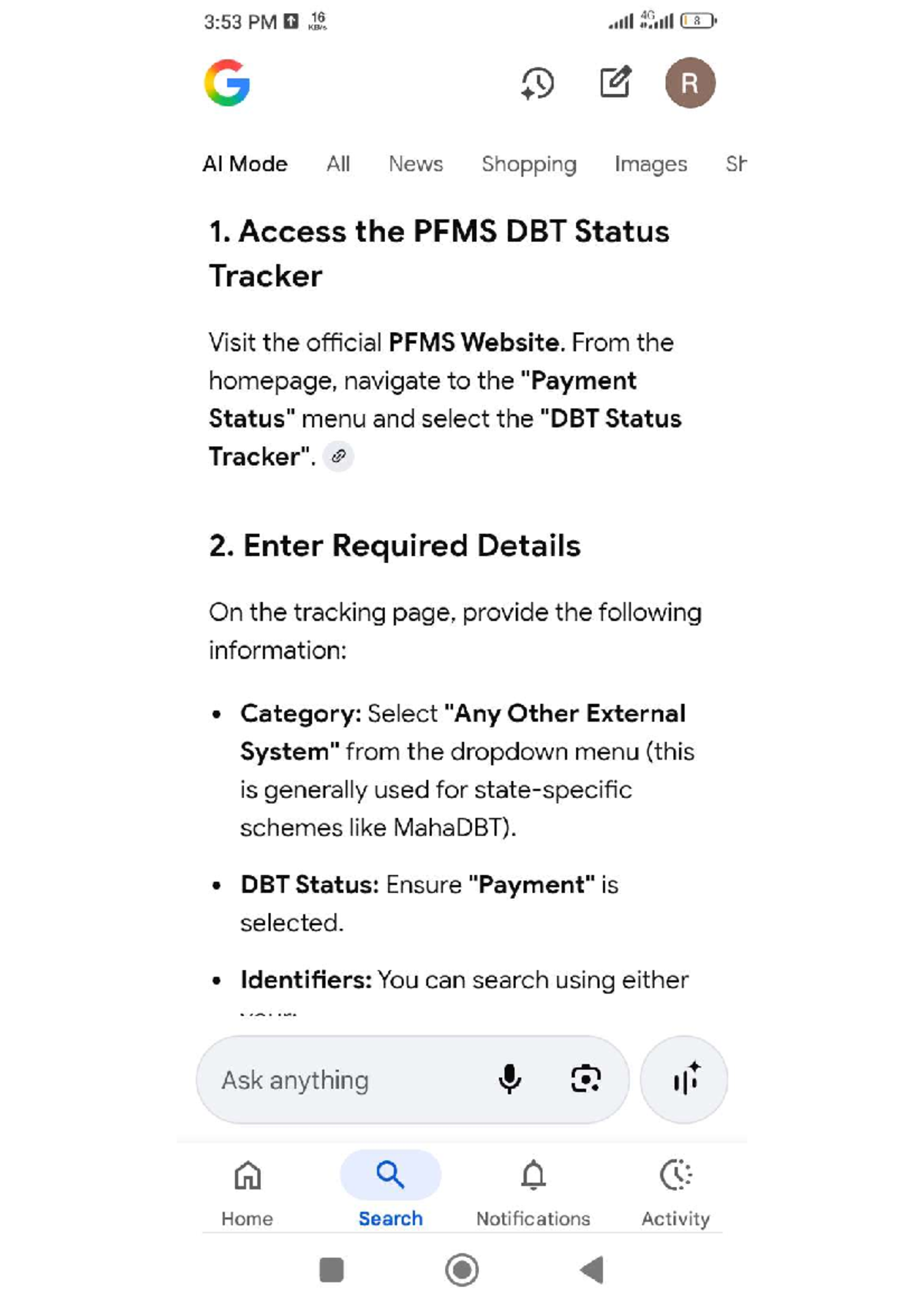 PFMS DBT Status Tracker Guide: Step-by-Step Instructions - Studocu