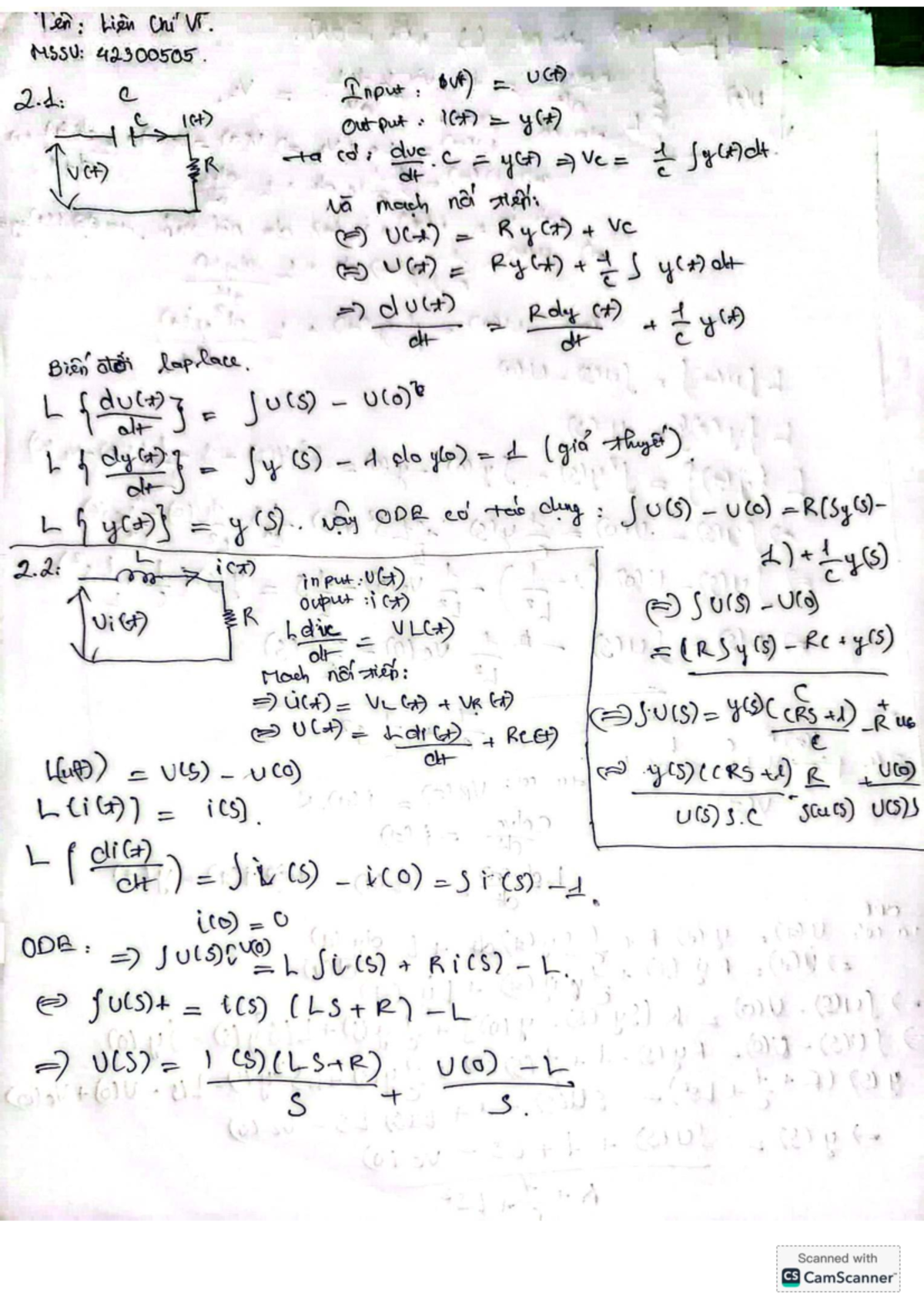 Ten: Lien Chi' VT. MSSU: 42300505 - ODE Analysis and Input/Output ...