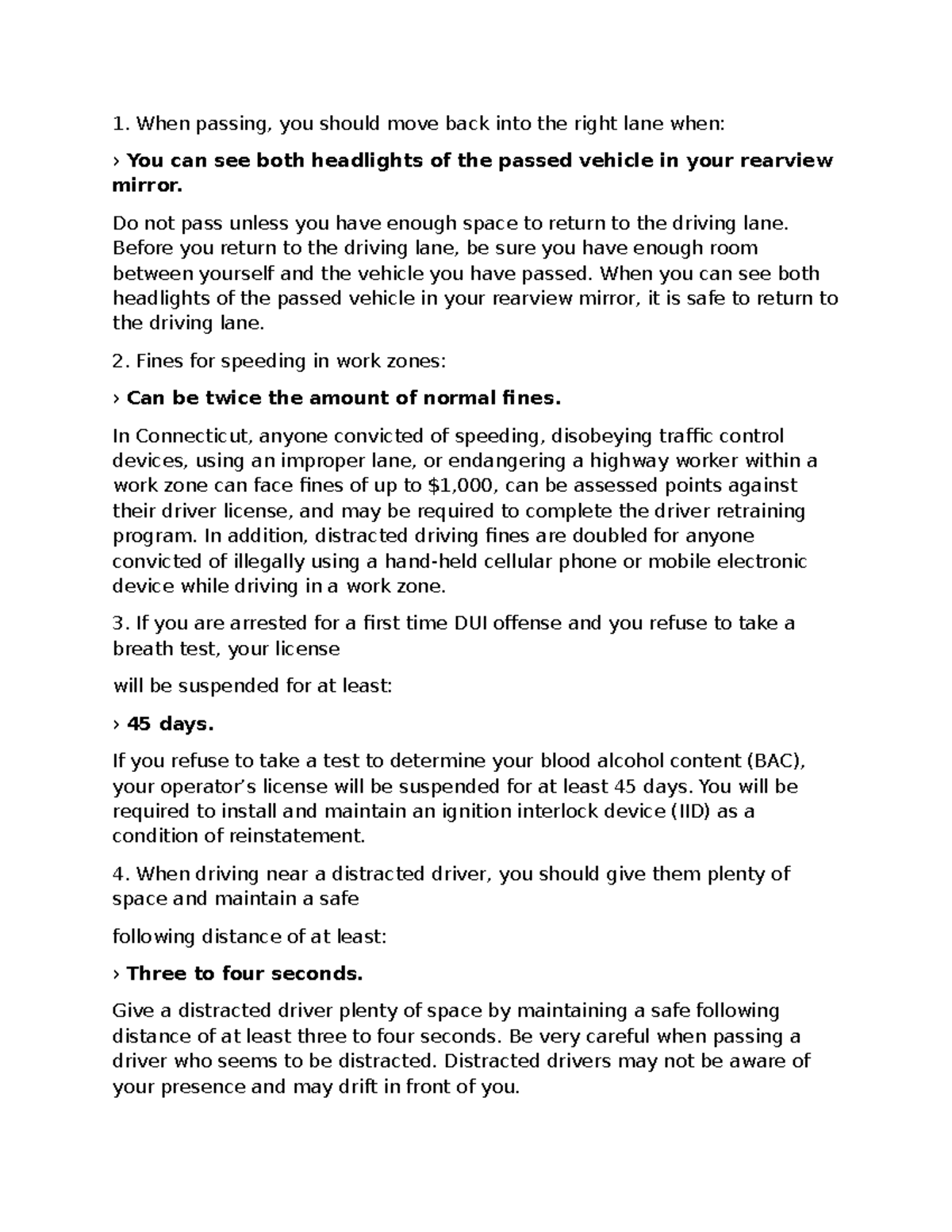 Driving Safety Guidelines and Regulations: Key Points for 1 - kkk - Studocu