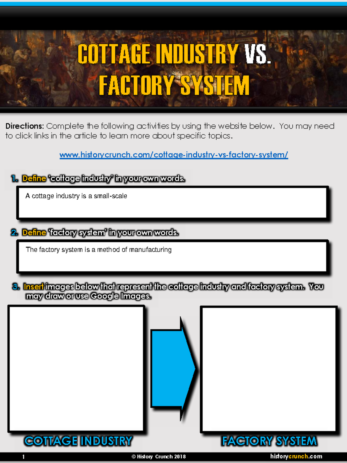 COTTAGE INDUSTRY vs FACTORY SYSTEM WS: Key Concepts & Impacts - Studocu