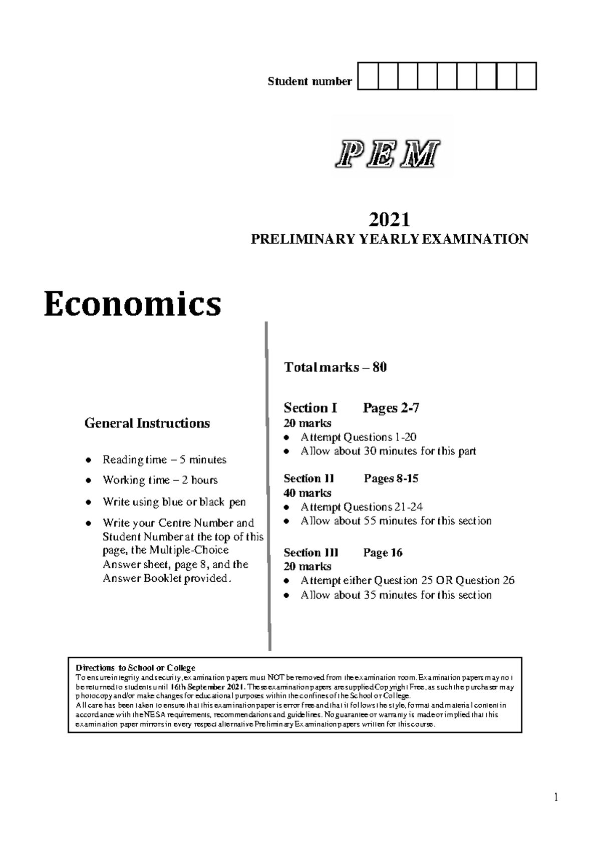 2021 Preliminary Yearly Exam Economics - Total Marks 80 - Studocu
