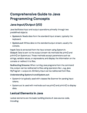 Java Programming - Study Notes & Assignments - Studocu