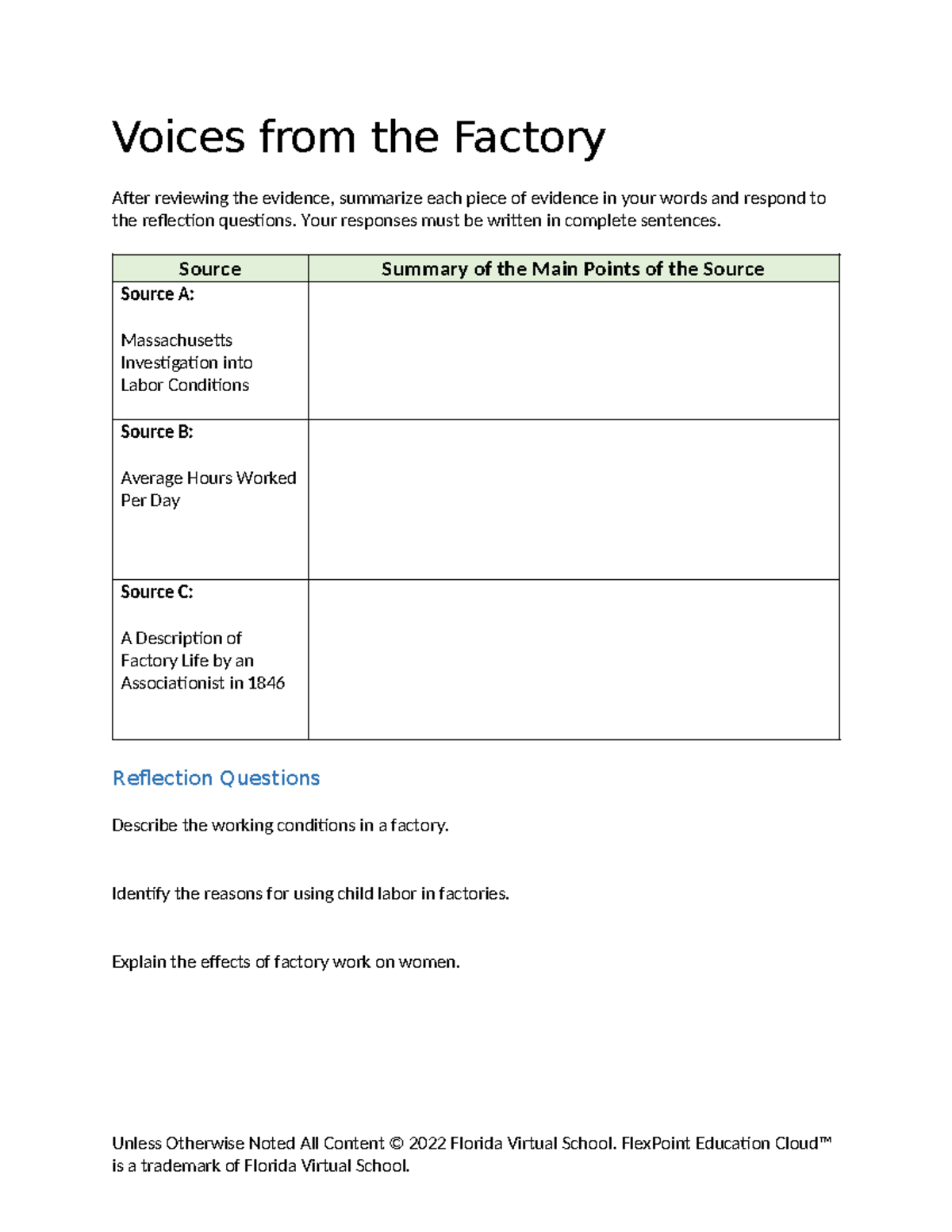 Factory Conditions Analysis: Summaries & Reflections on Sources - Studocu