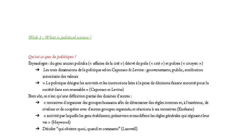 Semaine 1 : Introduction à la science politique et ses concepts clés ...