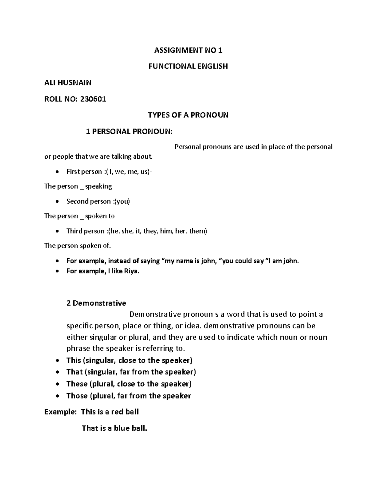 Functional English Assinment 1 - ASSIGNMENT NO 1 FUNCTIONAL ENGLISH ALI ...