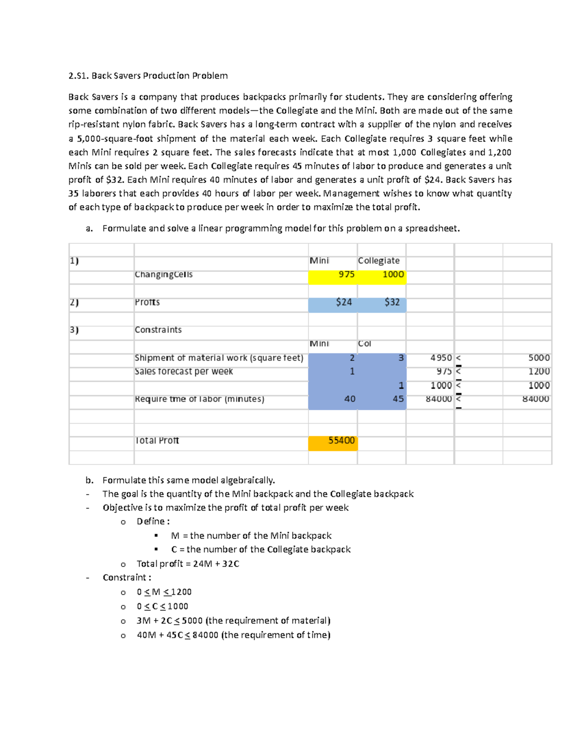 BM - fwafa4 - Back Savers Production Problem Back Savers is a company ...