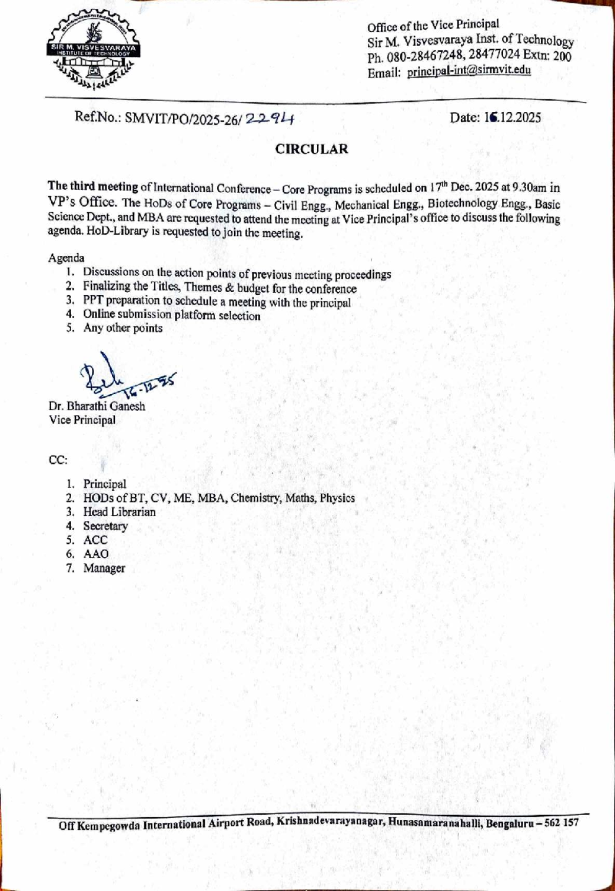 Circular for 3rd Meeting of International Conference - FGHJ - Studocu
