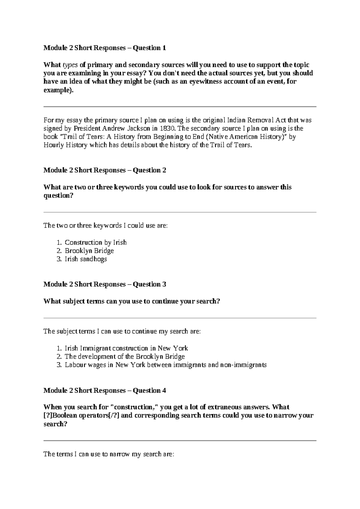 HIS200 Applied History Module 2 - Module 2 Short Responses – Question 1 ...