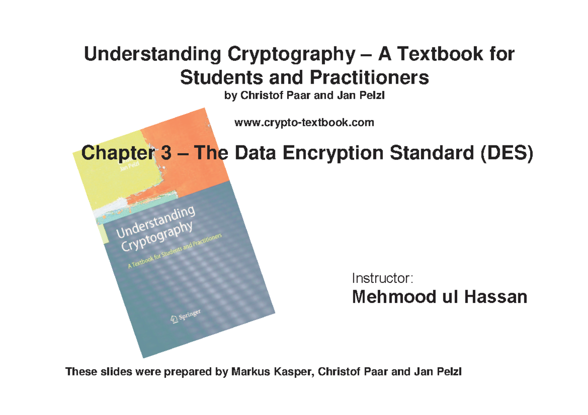 Cryptography CHPT 3: Understanding the Data Encryption Standard (DES ...