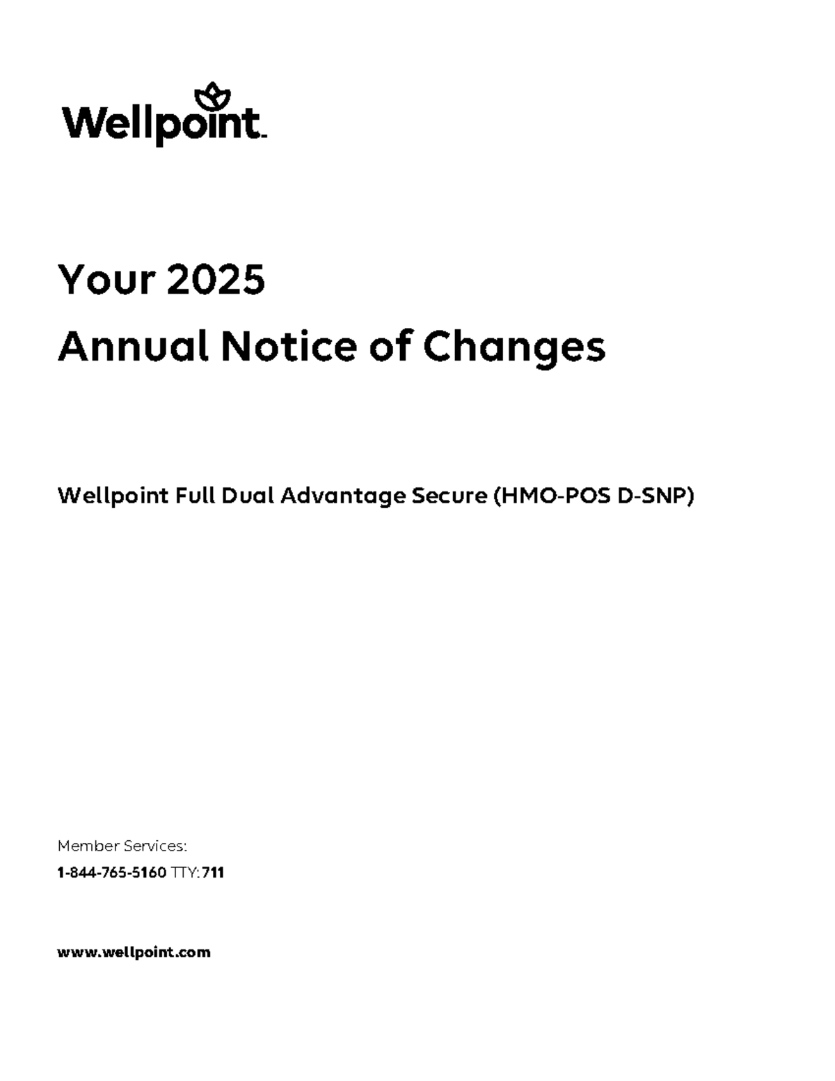 2025 Annual Notice of Changes for Wellpoint Full Dual Advantage Secure ...