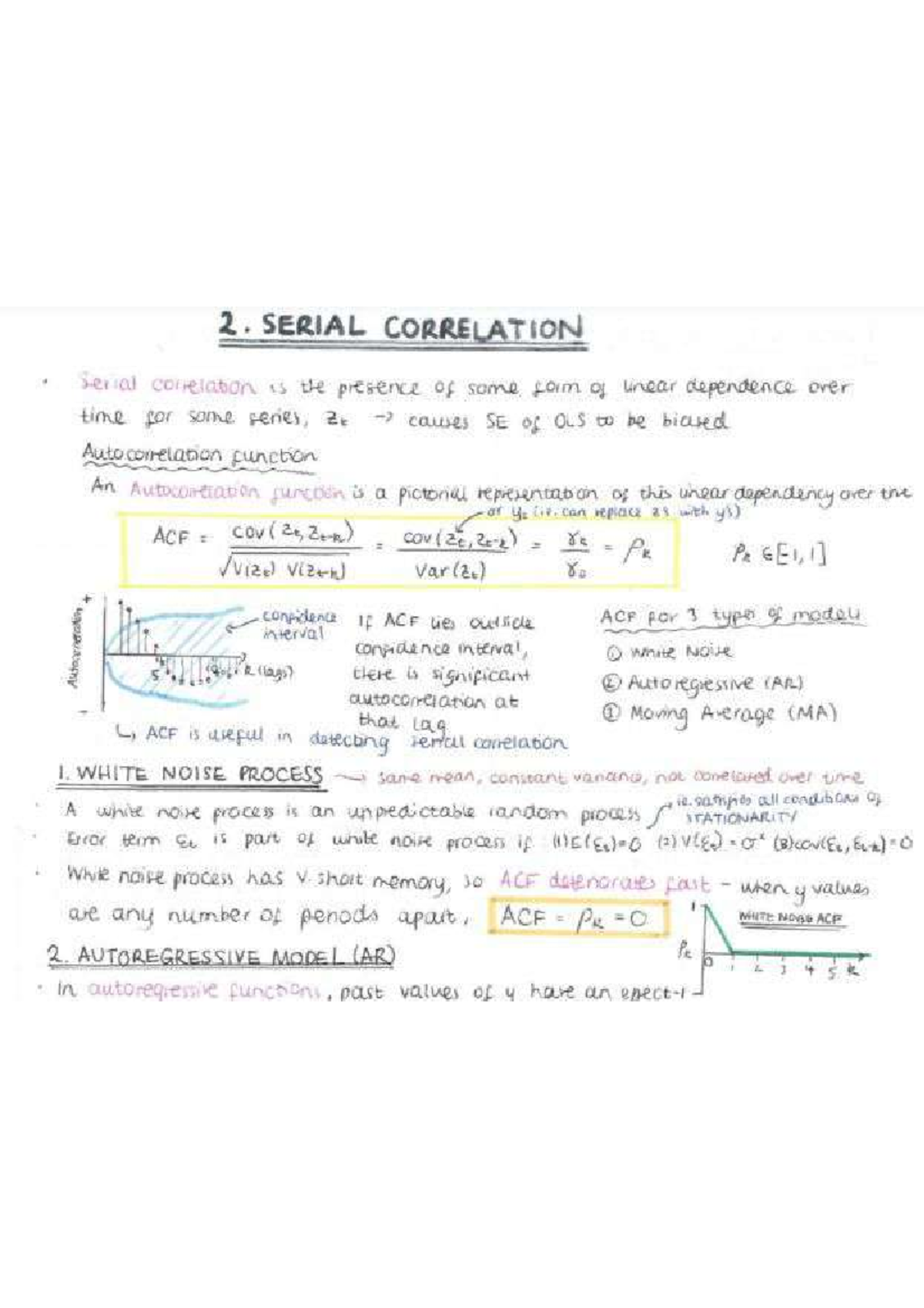 Metricsterm 2 - Serial Correlation Notes for Metrics Module - Studocu