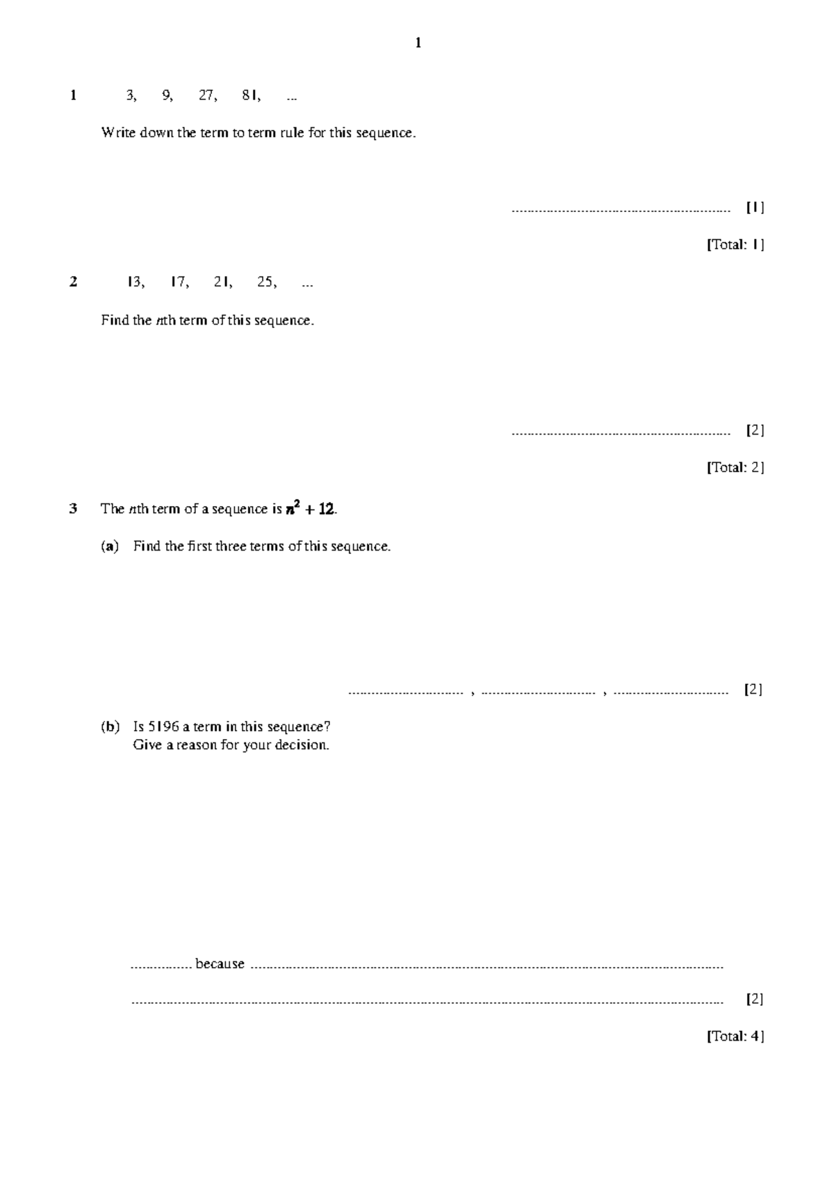 My Test - Sec 2: Sequences, Inequalities, and Geometry - Studocu