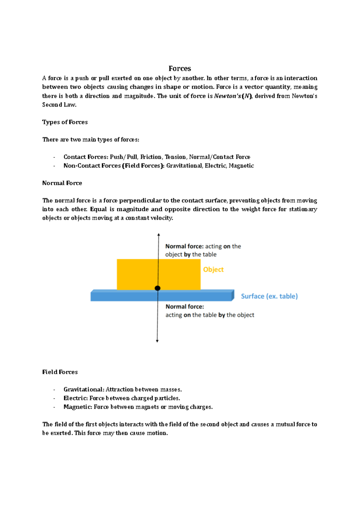 The Nature of Force - Forces A force is a push or pull exerted on one ...