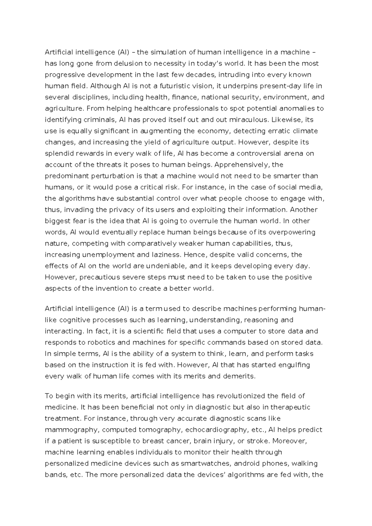 AI: The Dual Impact of Artificial Intelligence on Society and Economy ...