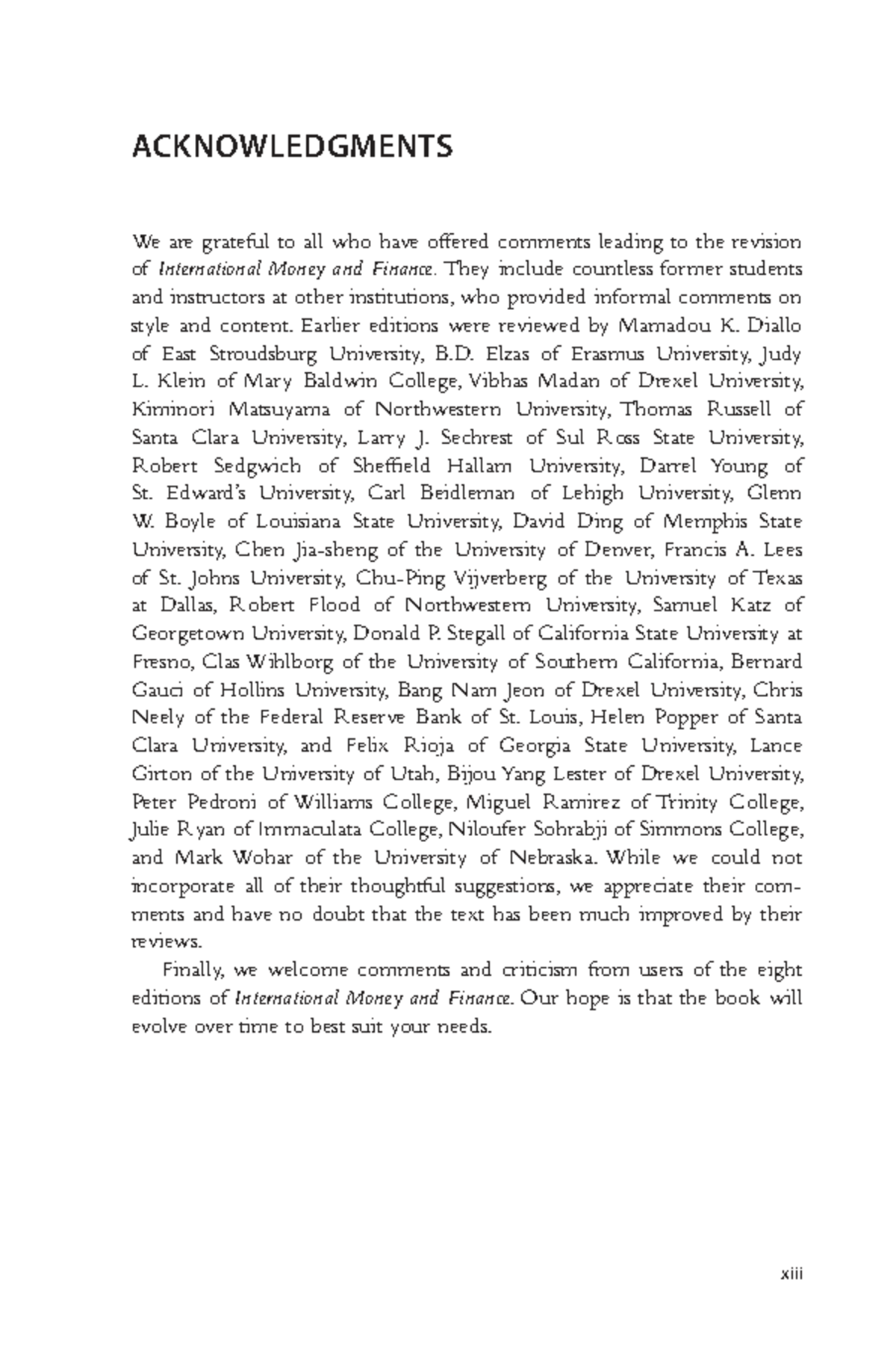 Acknowledgments for International Money and Finance (2017 Edition ...