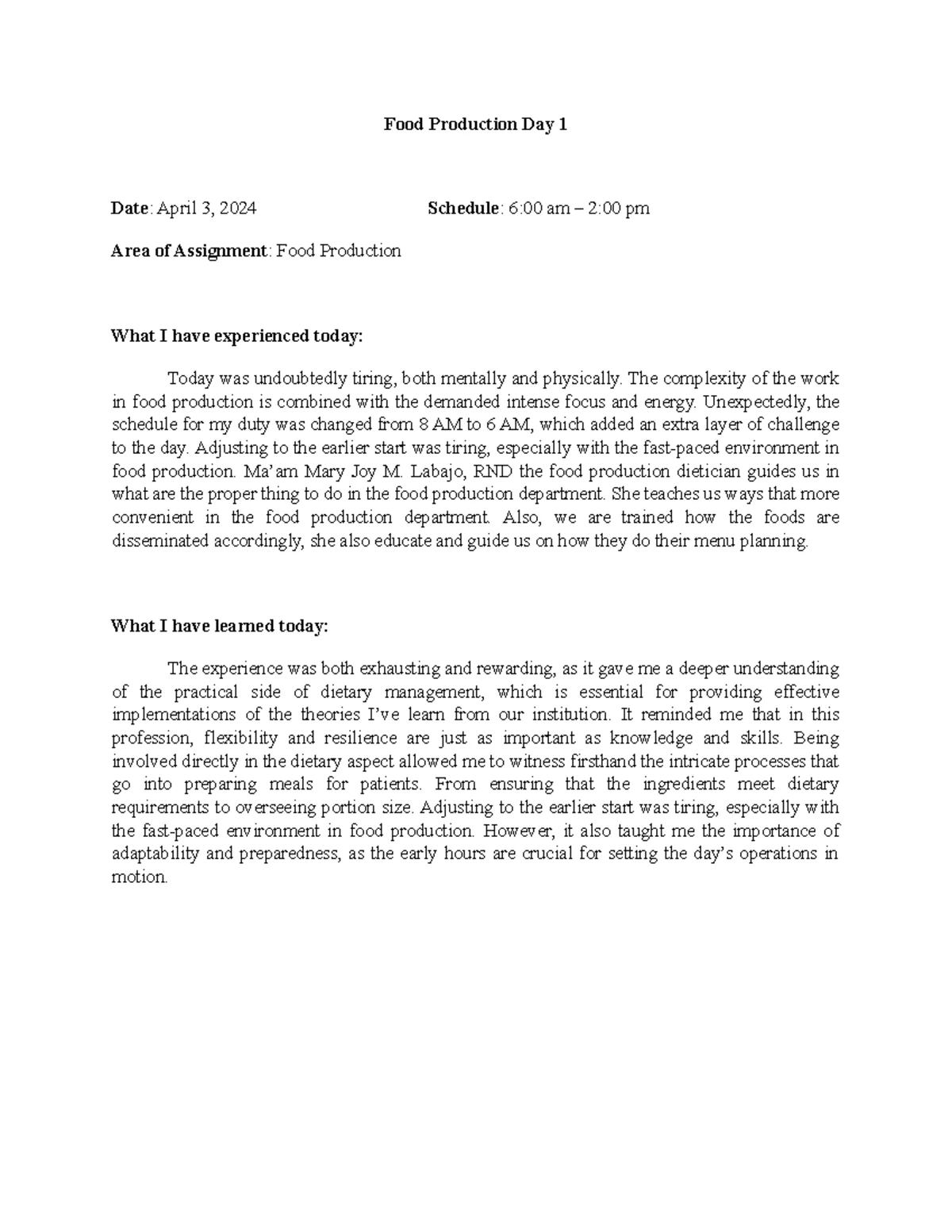Aug 30 - NOTES - Gloelsa Mae A. Mabras Food Production Day 2 Date ...