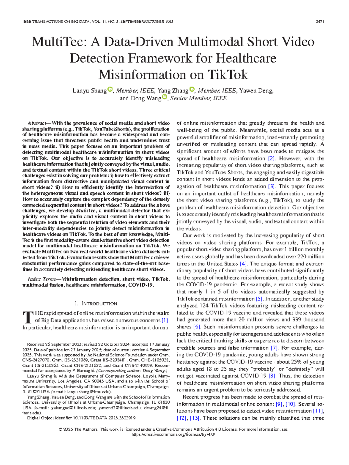 MultiTec: A Data-Driven Multimodal Framework for Healthcare ...