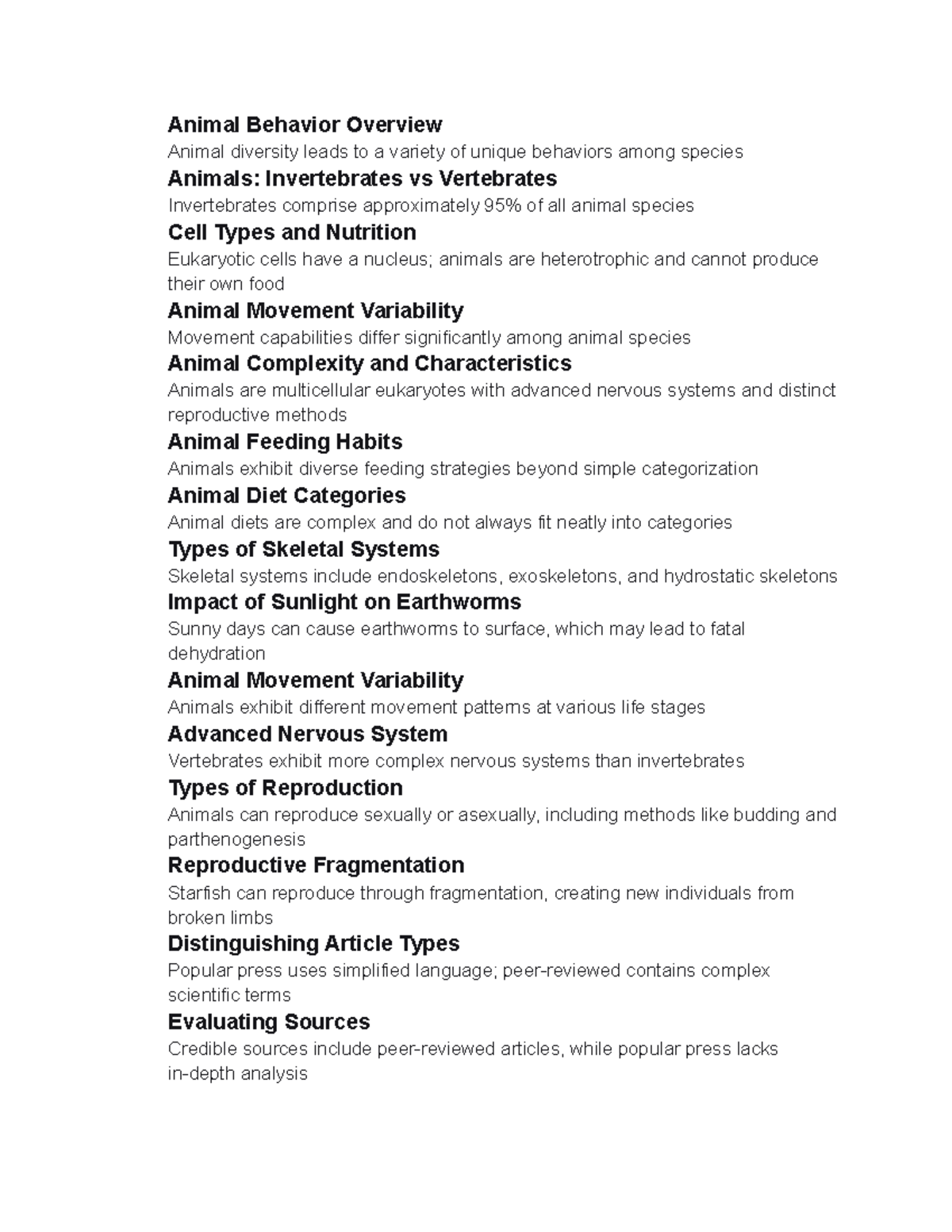 Animal Behavior Study (BIO 101): Learning, Genetics, and Ecology ...