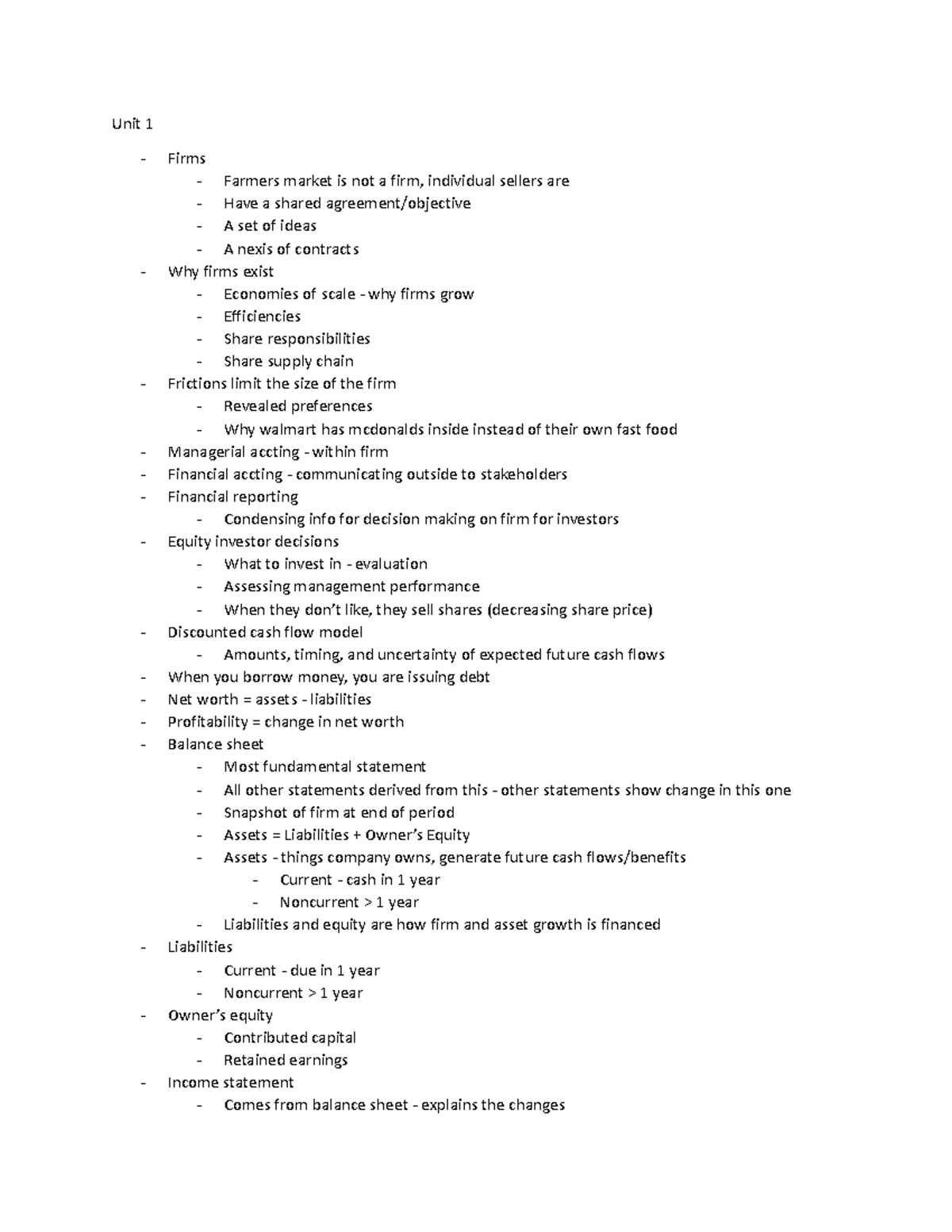 Financial Accounting Lecture Notes: Key Concepts & Principles (ACCT 101 ...