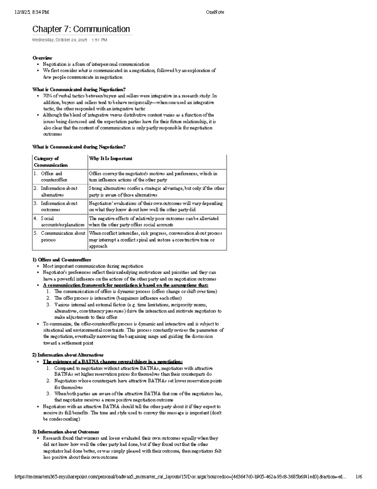 CH. 7 2NG3 - Negotiation Communication Overview and Strategies - Studocu