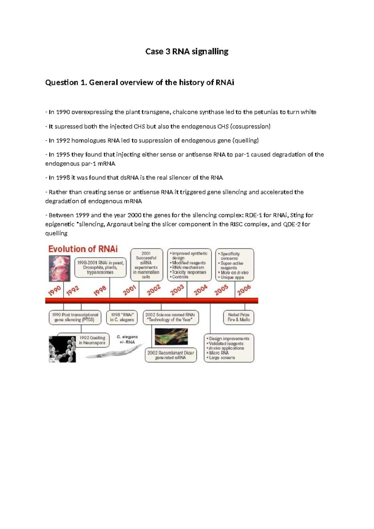 Case Study: RNA Signalling Overview - BBS2004 - Studeersnel