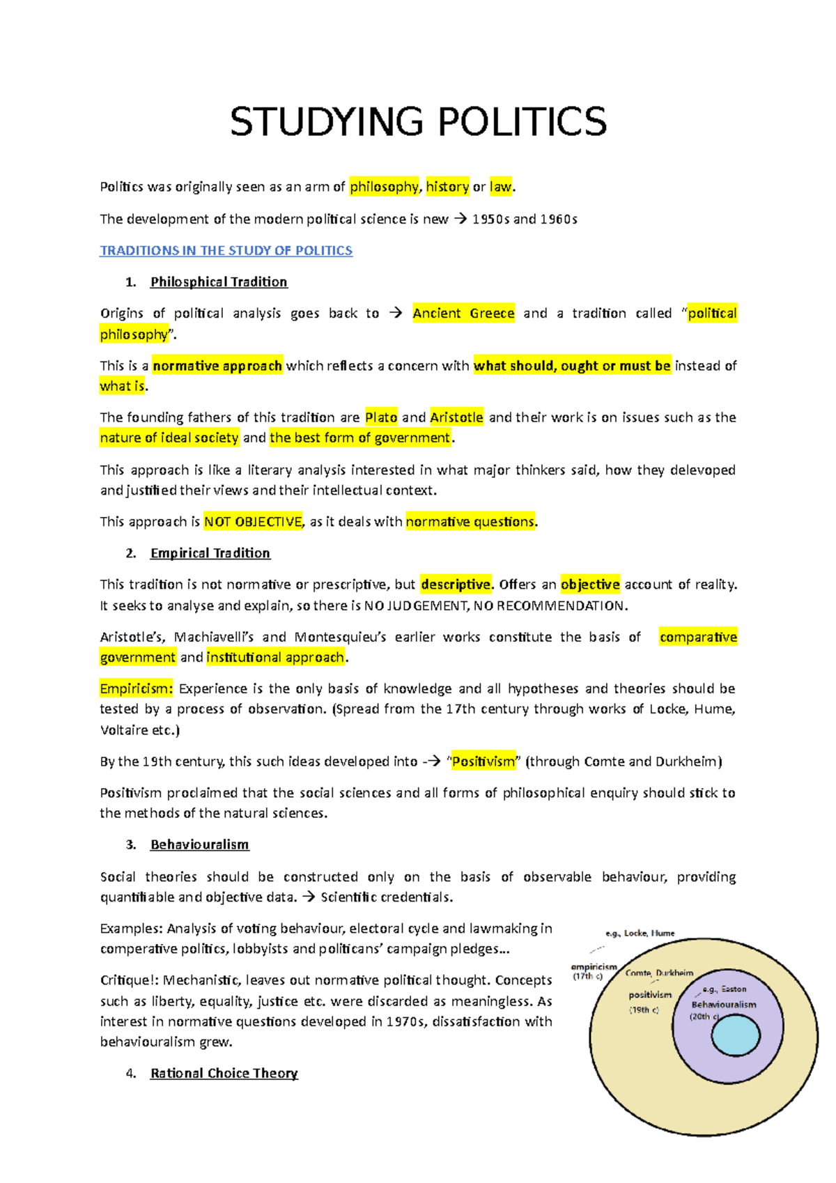 POLS 101 - Study Notes on Political Traditions and Analysis - Studocu