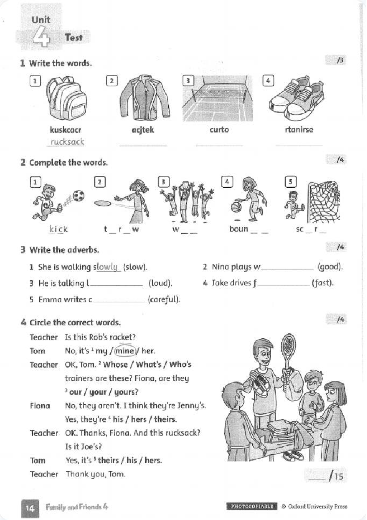 Unit 4 Test 1: Vocabulary and Grammar Exercises - Studocu
