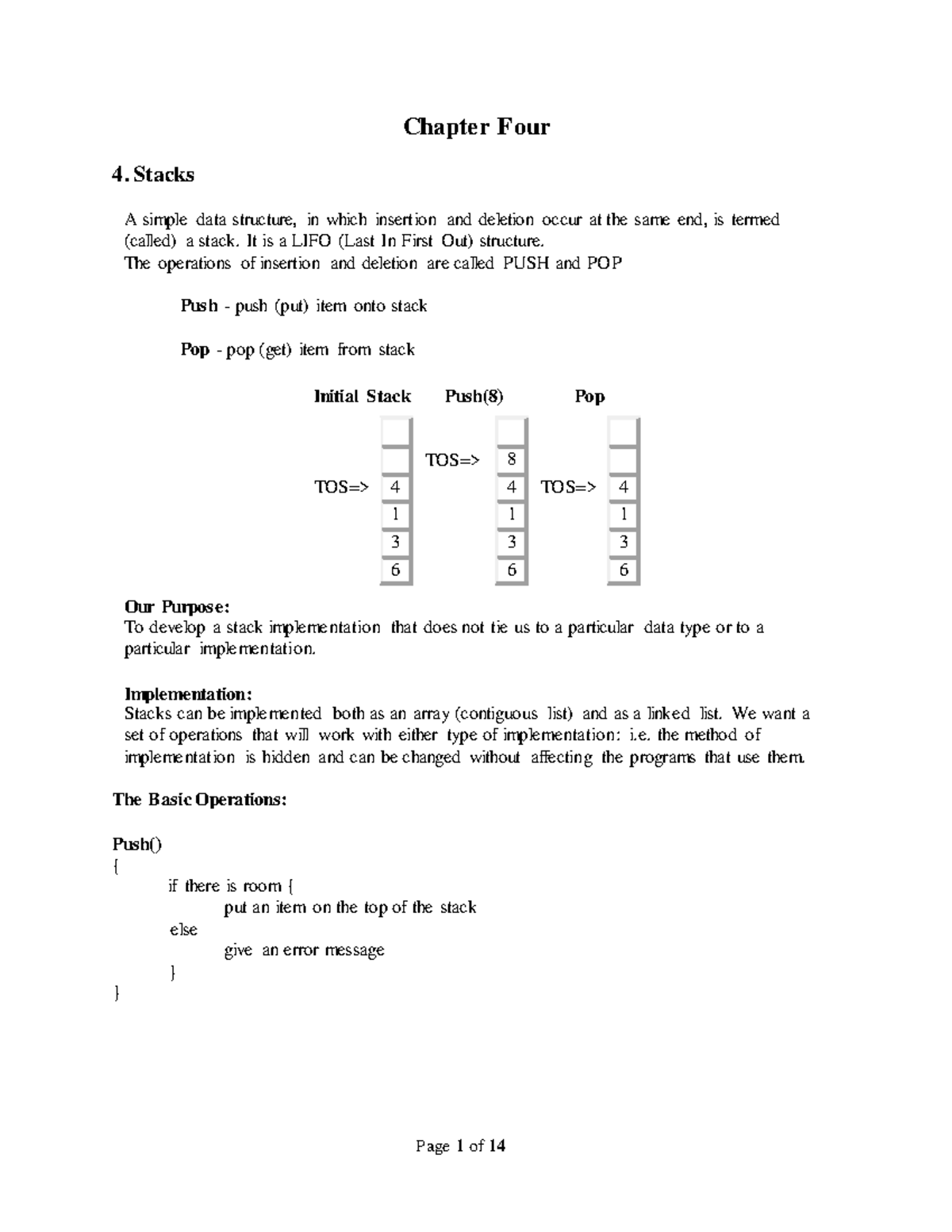 Chapter 4 - Understanding Stacks: Implementation and Applications - Studocu