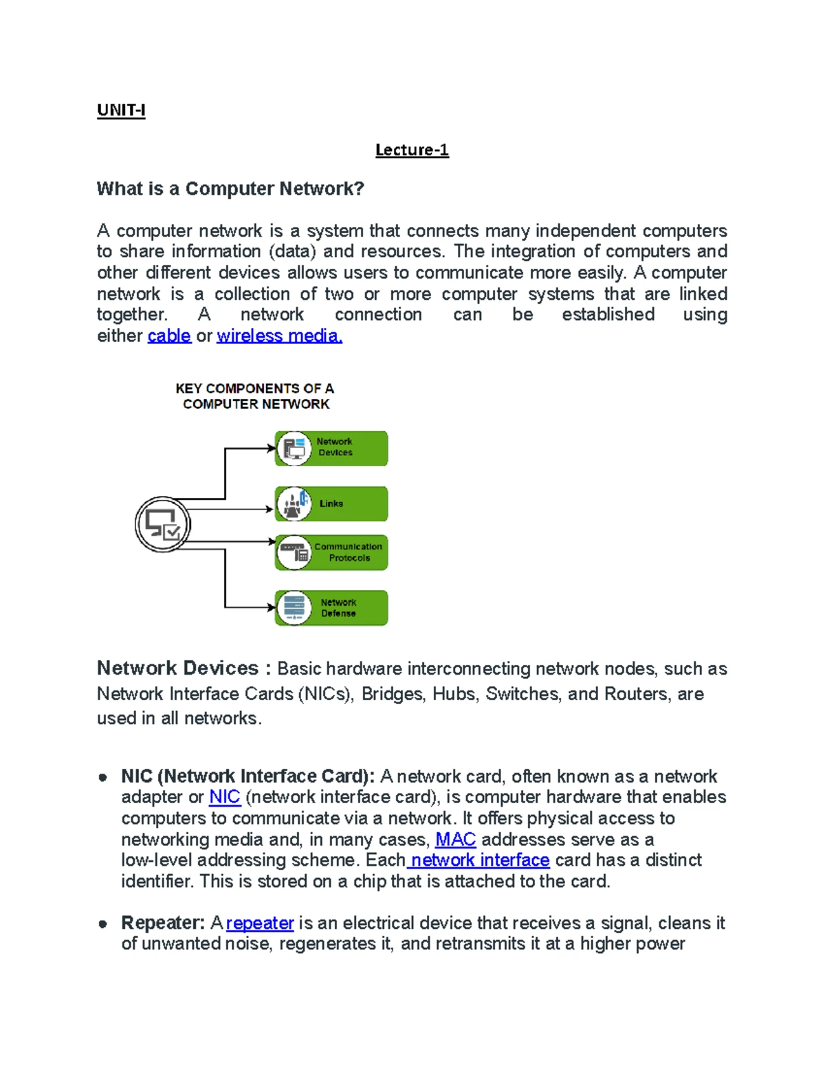Digital Notes on Computer Networks - B.Tech II Sem - IT Department ...