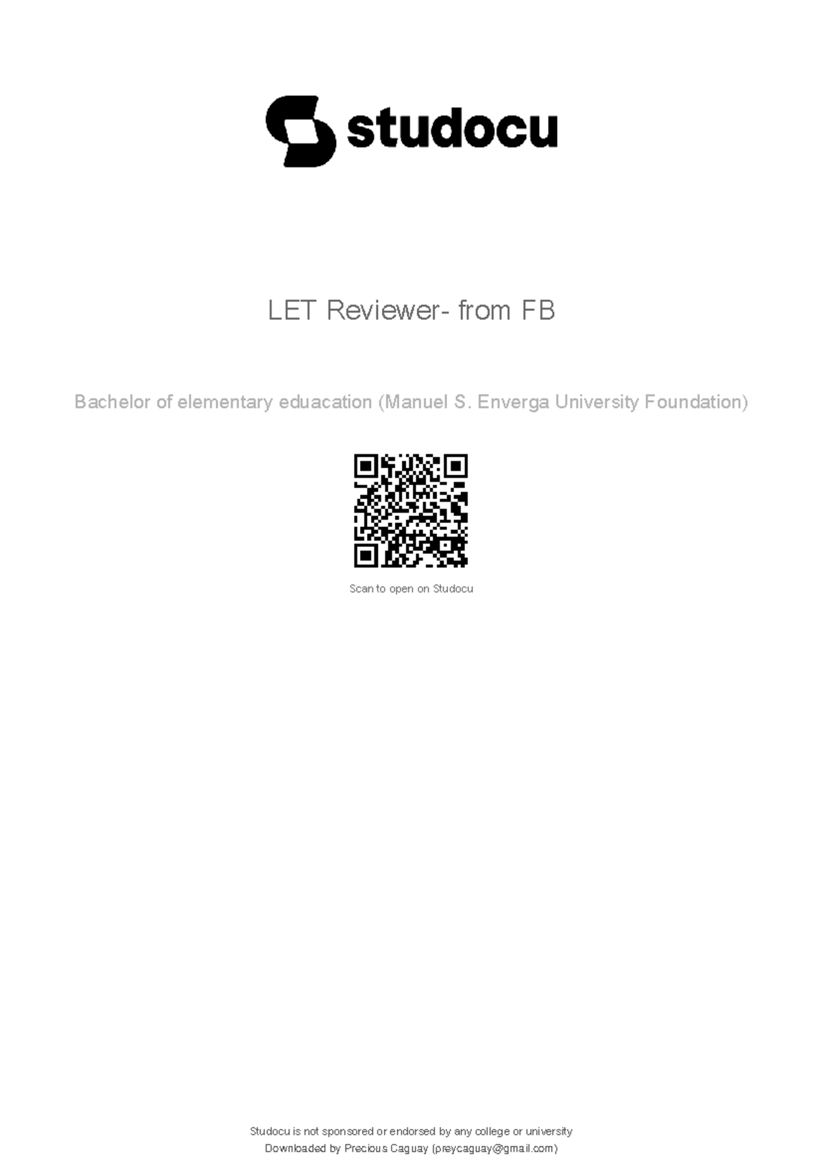 LET Reviewer for Professional Education (Bachelor of Elementary Ed ...