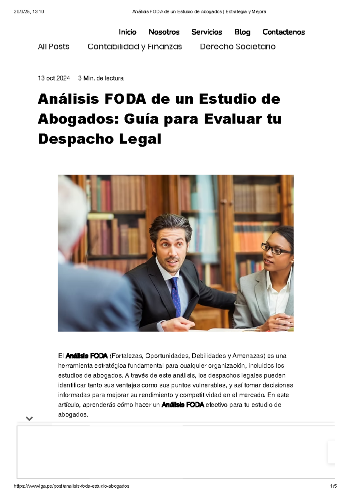 Análisis FODA Estratégico para Estudio de Abogados: Claves para el ...