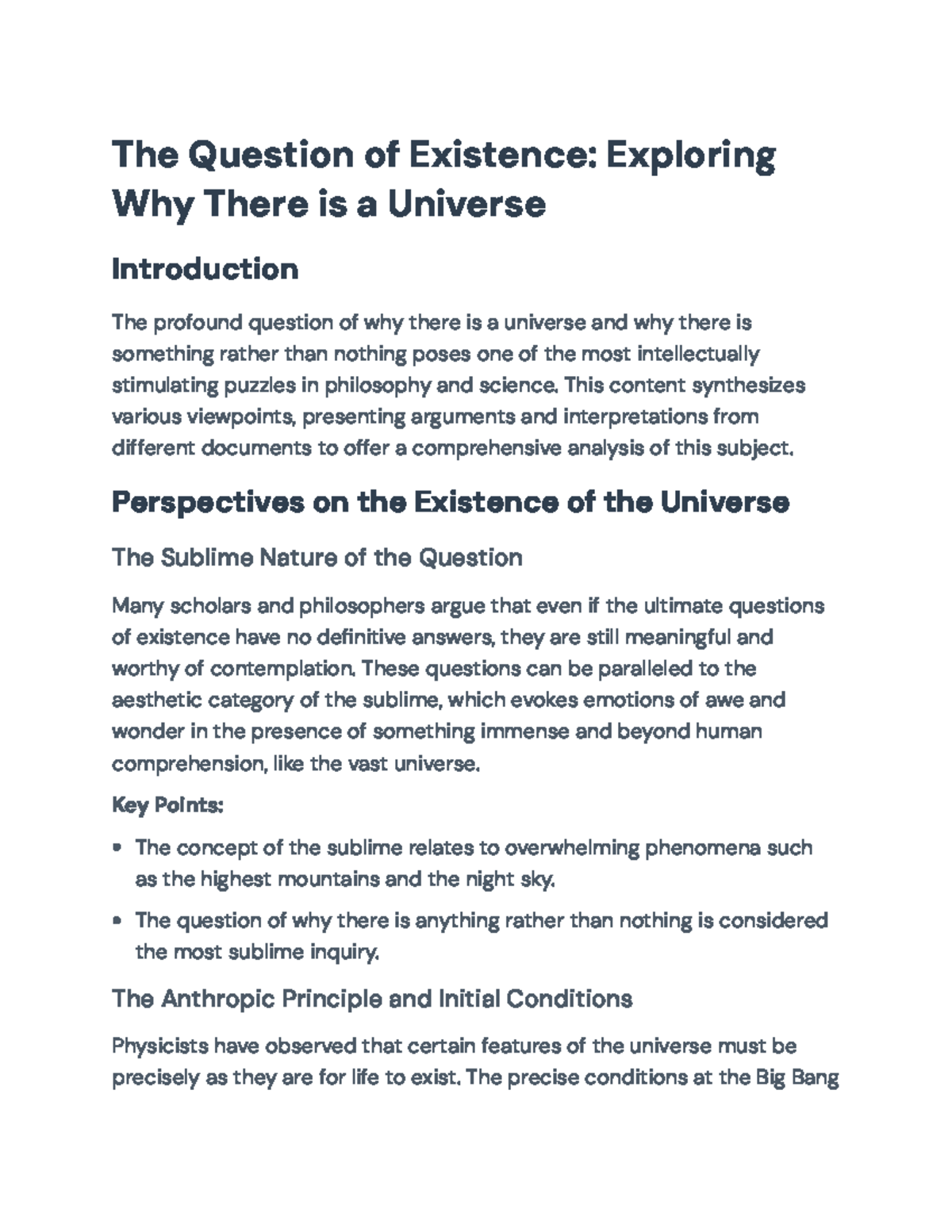 Exploring Existence: Why Is There a Universe? - Philosophy Insights ...