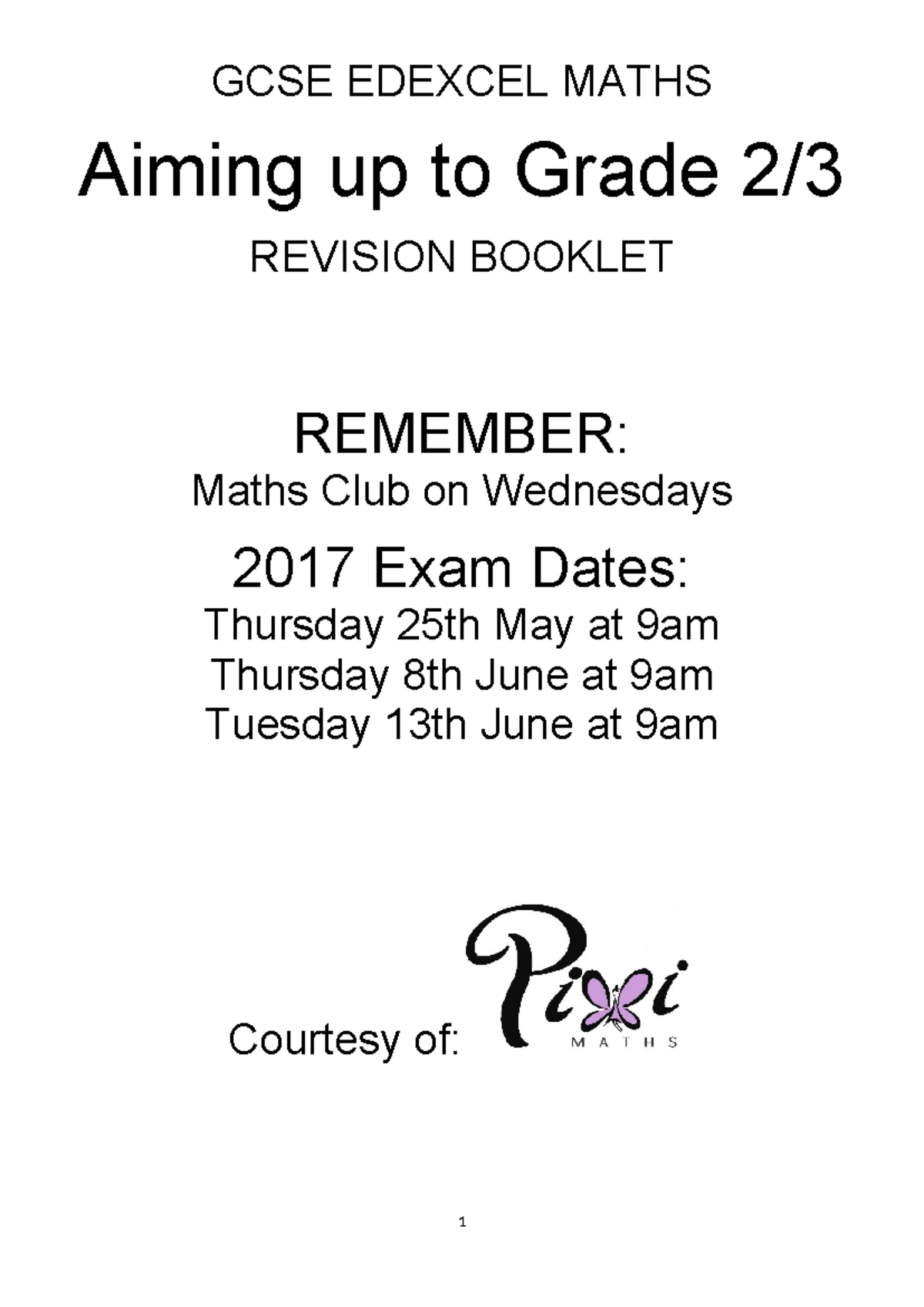 GCSE EDEXCEL MATHS Revision Booklet for Grade 2-3 Students - Studocu